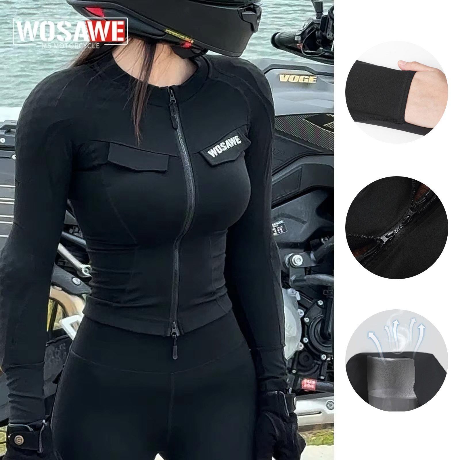 Outdoor Sport Jacket Women'S - Мотоциклетная куртка WOSAWE: Светоотражающая, дышащая, летняя,