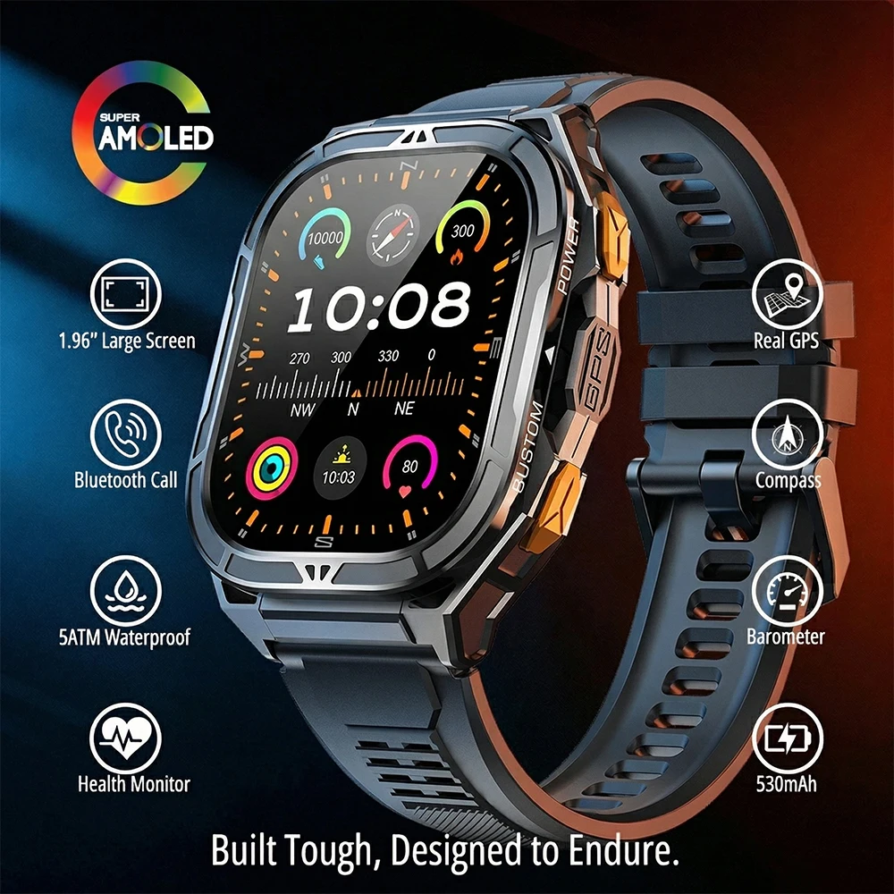 Роскошные умные часы AMOLED с  – обзор и цена Outdoor Sport Smart Watch
